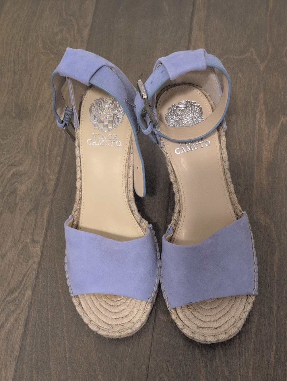 Vince Camuto Suede Espadrille Wedge Sandals with Ankle Strap